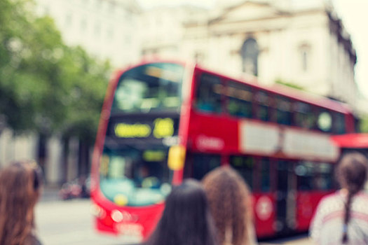 城市街道,红色,双层巴士,伦敦