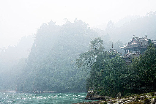 建筑,水岸,水,小湾,攀升,四川,中国