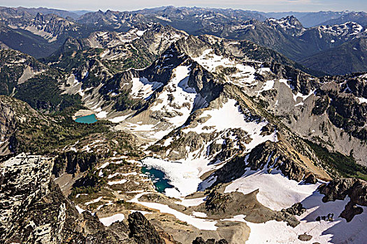 山,做糕点,国家森林,北瀑布国家公园,华盛顿,风景,翼,湖,顶峰,黑色