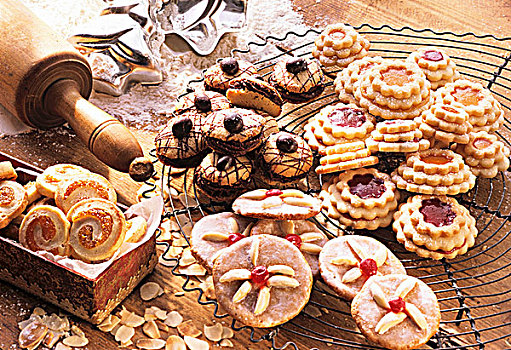 圣诞节烤饼,姜饼,平台,饼干,咖啡豆