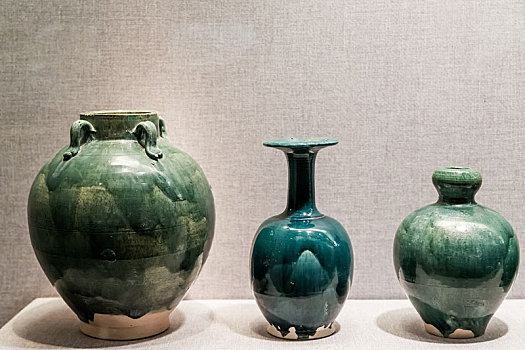 唐代蓝釉瓶罐,河南省洛阳博物馆馆藏文物