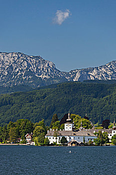 城堡,特劳恩湖,格蒙登,萨尔茨卡莫古特,上奥地利州,奥地利
