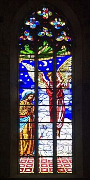 窗户,圣玛丽亚大教堂,巴塞罗那,加泰罗尼亚,西班牙,欧洲