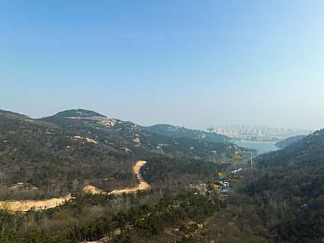 山东省青岛大珠山景区航拍图片