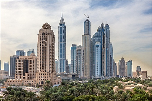 迪拜,码头,摩天大楼,阿联酋