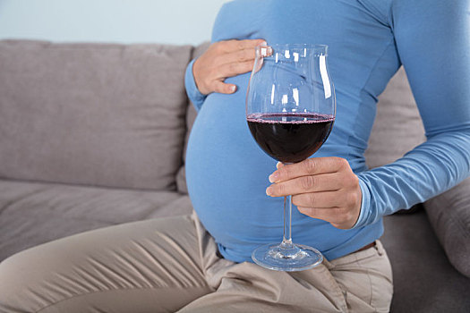 孕妇,喝,红酒