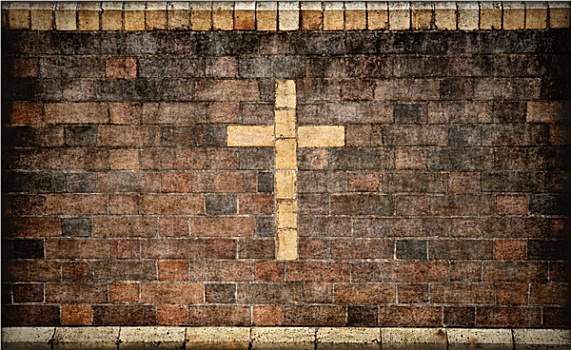 基督教,十字架,砖墙
