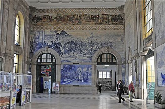 门廊,火车站,波尔图,北方,葡萄牙,欧洲