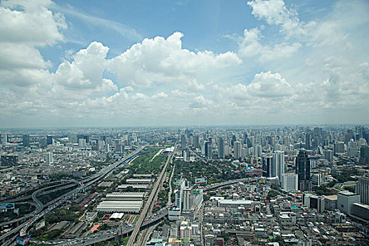 城市建筑俯视全景