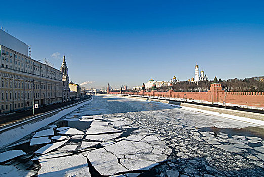 克里姆林宫,冬天,莫斯科,俄罗斯