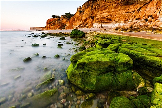 绿色,石头,波尔图,海滩,拉各斯,阿尔加维,葡萄牙