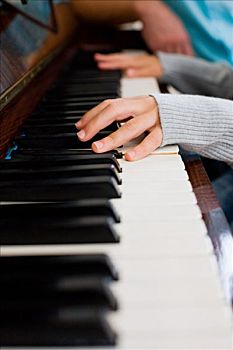 女孩,演奏,钢琴