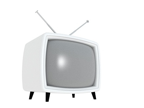 旧式,白色,电视,隔绝,白色背景,背景
