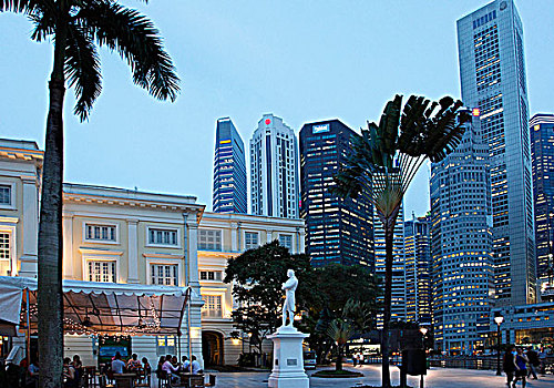 新加坡,殖民地,中央商务区,夜晚