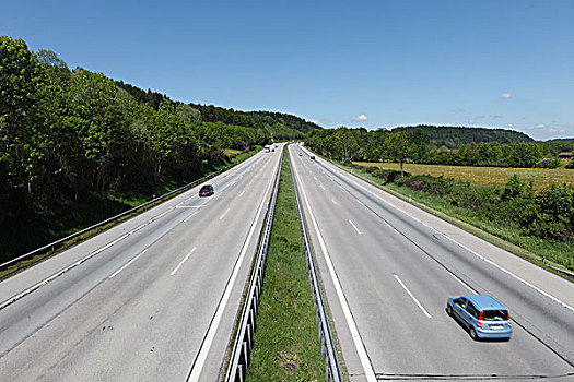 高速公路,靠近,伊尔申伯格,上巴伐利亚,巴伐利亚,德国,欧洲
