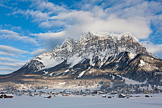 山脉,山,楚格峰,埃尔瓦尔德,奥地利,德国,背景,左边,缆车,提洛尔