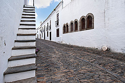 石头,楼梯,石膏,墙壁,蒙萨拉什,葡萄牙,欧洲