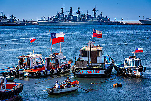 船,瓦尔帕莱索,港口,智利