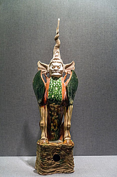 唐代三彩人面镇墓兽,河南省洛阳博物馆馆藏文物