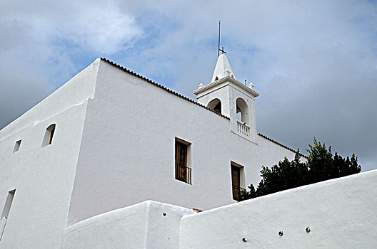 要塞教堂,伊比萨岛,巴利阿里群岛,西班牙,欧洲