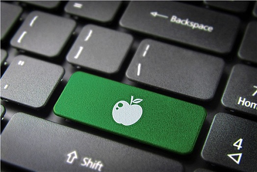青苹果,键盘,按键,喜爱,背景