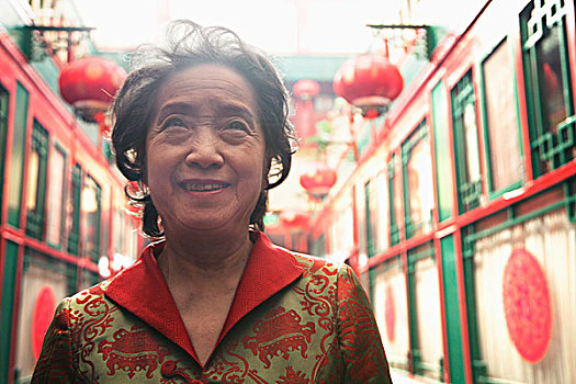 头像,老年,女人,中国,传统服装