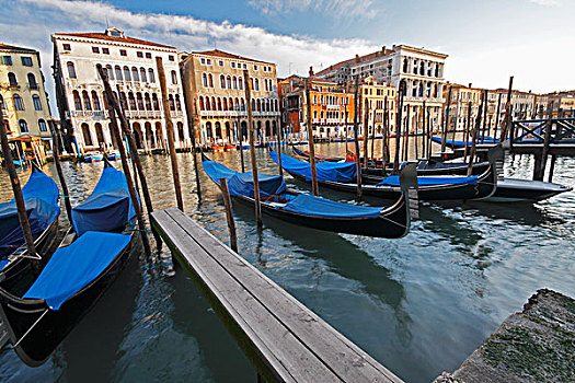 小船,停泊,大运河,威尼斯,意大利