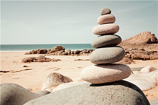 平衡,石头,海滩