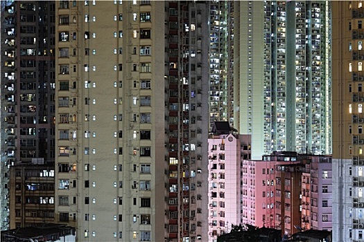 拥挤,建筑,香港