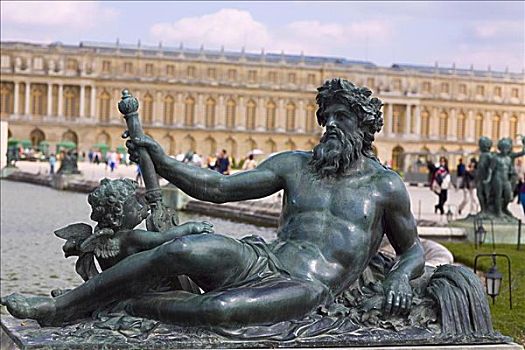 特写,雕塑,宫殿,背景,凡尔赛宫,法国