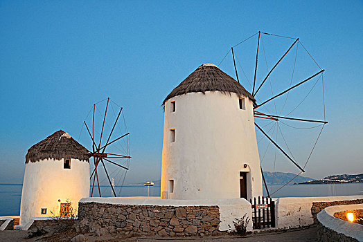 风车,著名地标,米克诺斯岛,希腊