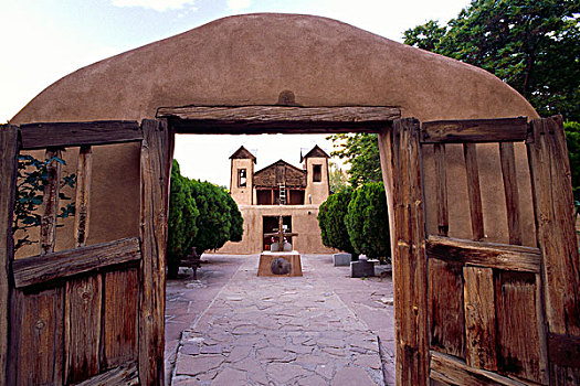 大门,砖坯,教堂,新墨西哥,美国