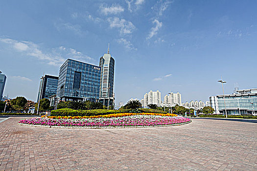 上海浦东世纪广场的风光