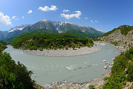 河,靠近,马里,山,阿尔巴尼亚,欧洲