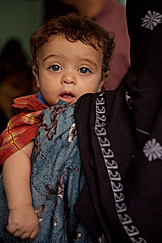 母亲,孩子,乡村,地区,埃及,六月,2007年