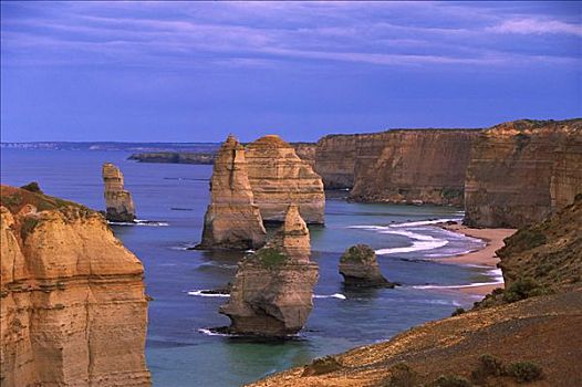 石灰石,悬崖,坎贝尔港国家公园,海洋,道路,维多利亚,澳大利亚