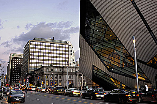 皇家,安大略省,博物馆,水晶,黄昏,多伦多,加拿大,2007年