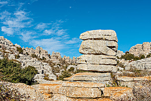 岩石构造,石灰石,自然保护区,安提奎尔,省,马拉加,安达卢西亚,西班牙,欧洲