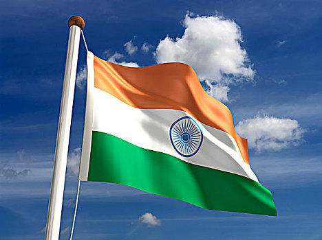 印度,旗帜,裁剪,小路