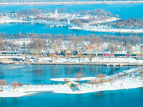 江苏东海,湿地公园雪景如画