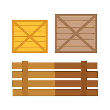 木盒,矢量,设计,传统,货箱,木板,存储,商品,运输,插画,农业,概念