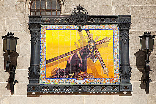 描绘,耶稣,十字架,安达卢西亚,西班牙
