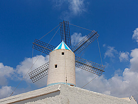 米诺卡岛,风车,巴利阿里群岛,西班牙