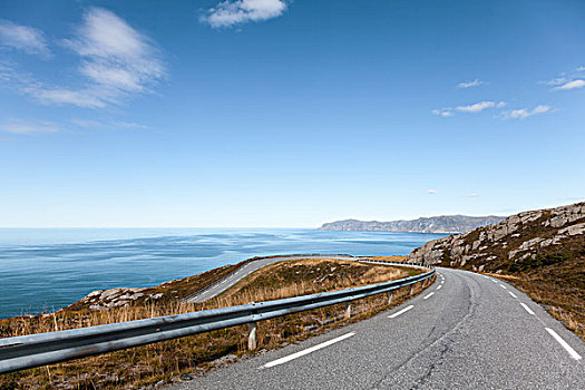 沿岸,道路,远眺,大西洋,后面,西海角,高原,挪威,欧洲