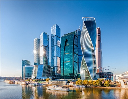 莫斯科,城市,风景,摩天大楼,国际商务,中心