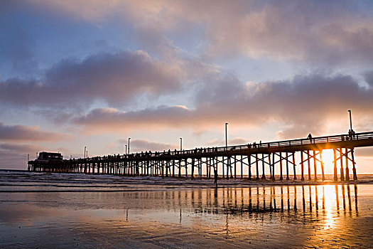 码头,新港海滩,加利福尼亚,美国