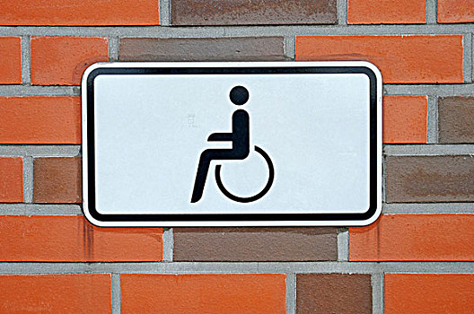 无障碍,轮椅,象形图,墙壁