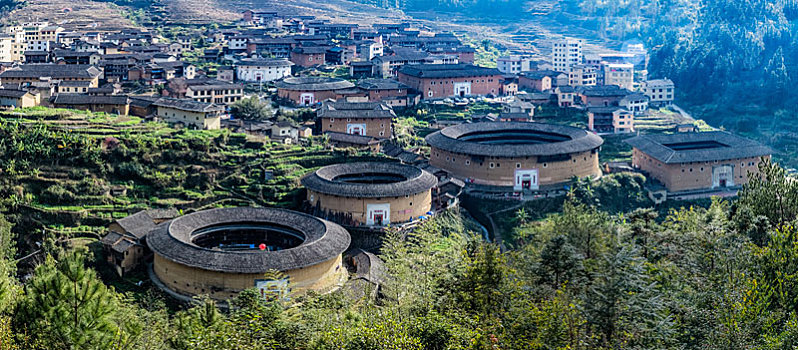 福建省,龙岩市,永定区,楼群,建筑,景观