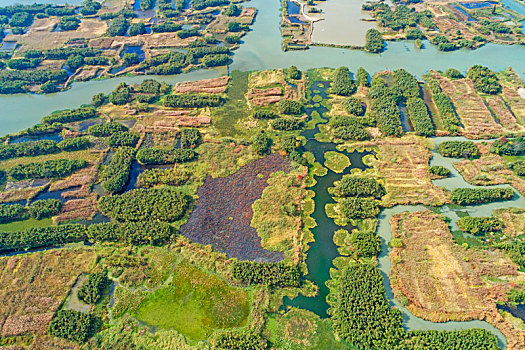 中国最美湿地,浙江省湖州市德清县下渚湖航拍