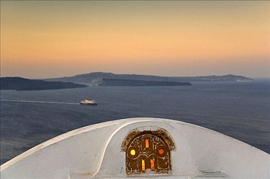 风景,亮光,锡拉岛,基克拉迪群岛,爱琴海,希腊